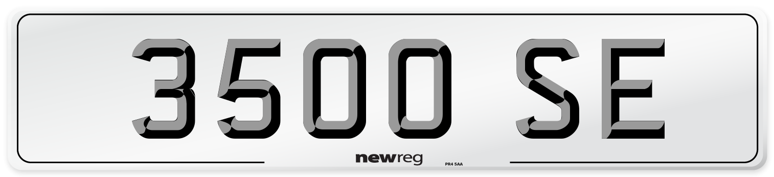 3500 SE Number Plate from New Reg